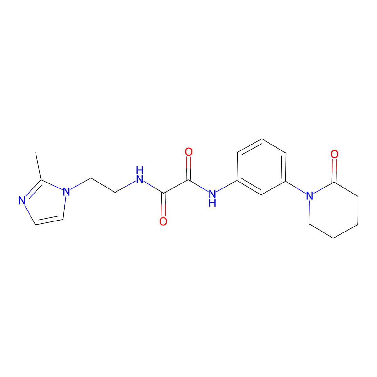 N1-(2-(2-methyl-1H-imidazol-1-yl)ethyl)-N2-(3-(2-oxopiperidin-1-yl)phenyl)oxalamide molecular structure, CAS 1334370-85-2