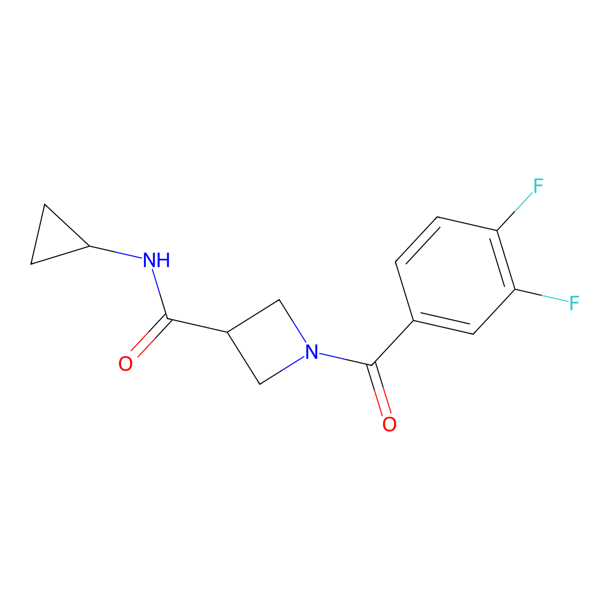 N-cyclopropyl-1-(3,4-difluorobenzoyl)azetidine-3-carboxamide molecular structure, CAS 1334370-86-3