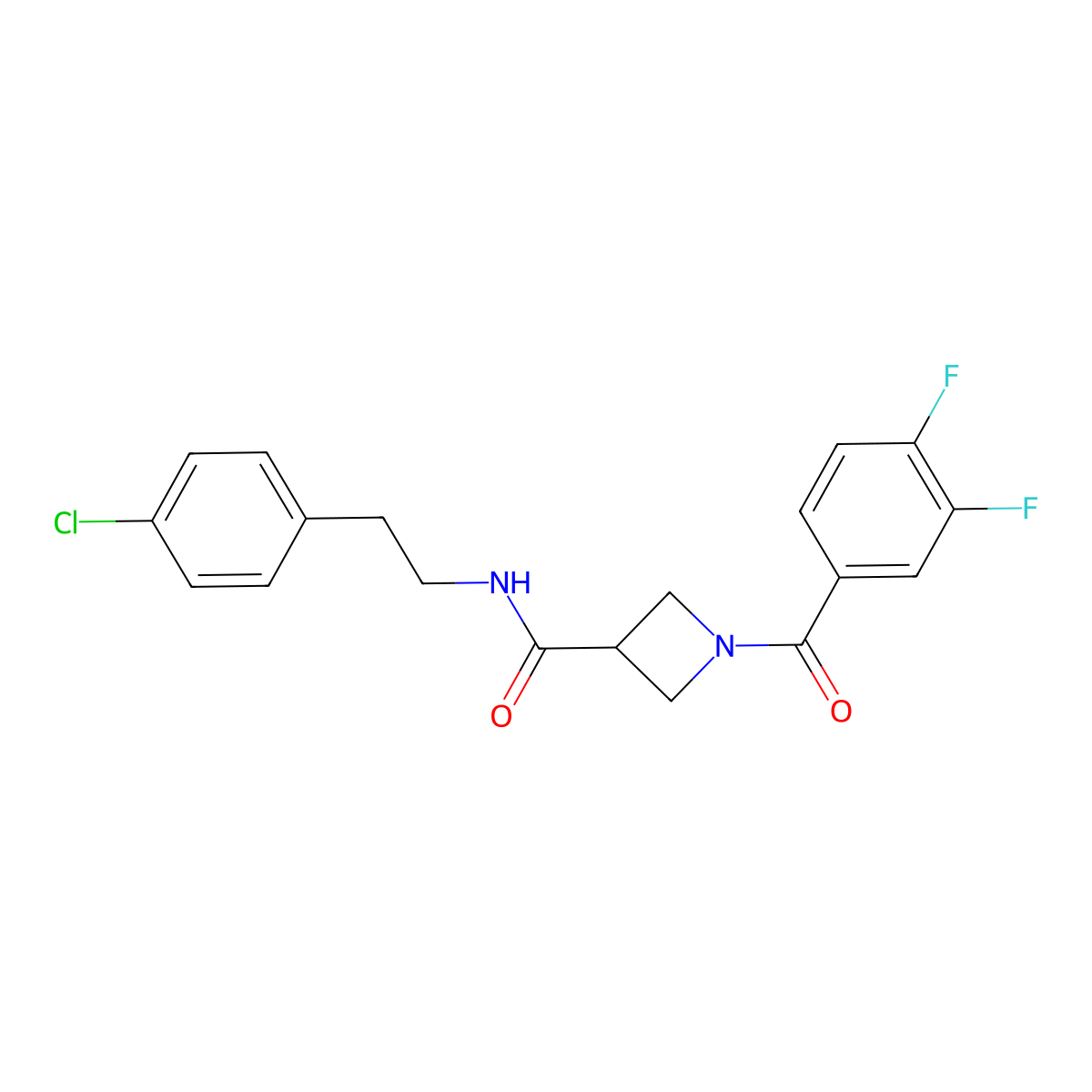 N-(4-chlorophenethyl)-1-(3,4-difluorobenzoyl)azetidine-3-carboxamide molecular structure, CAS 1334370-90-9