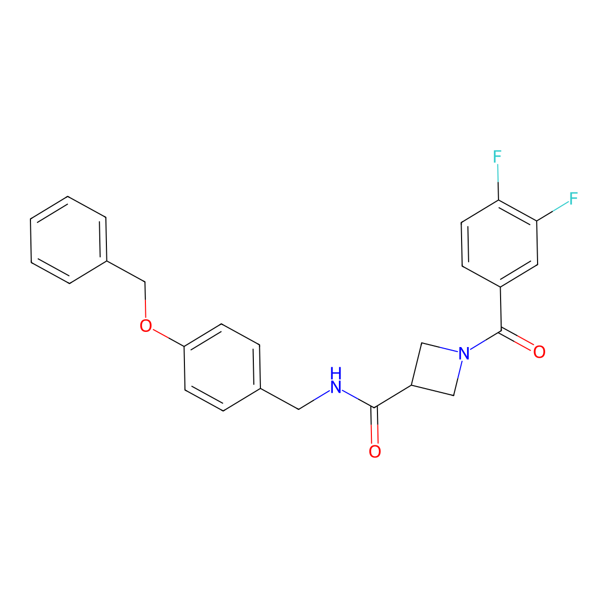 N-(4-(benzyloxy)benzyl)-1-(3,4-difluorobenzoyl)azetidine-3-carboxamide molecular structure, CAS 1334370-97-6