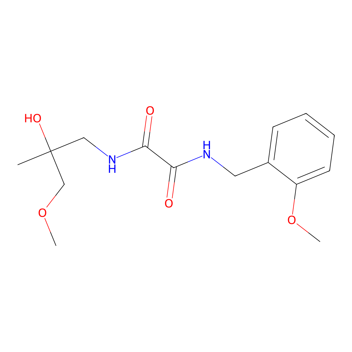 N1-(2-hydroxy-3-methoxy-2-methylpropyl)-N2-(2-methoxybenzyl)oxalamide molecular structure, CAS 1334371-01-5