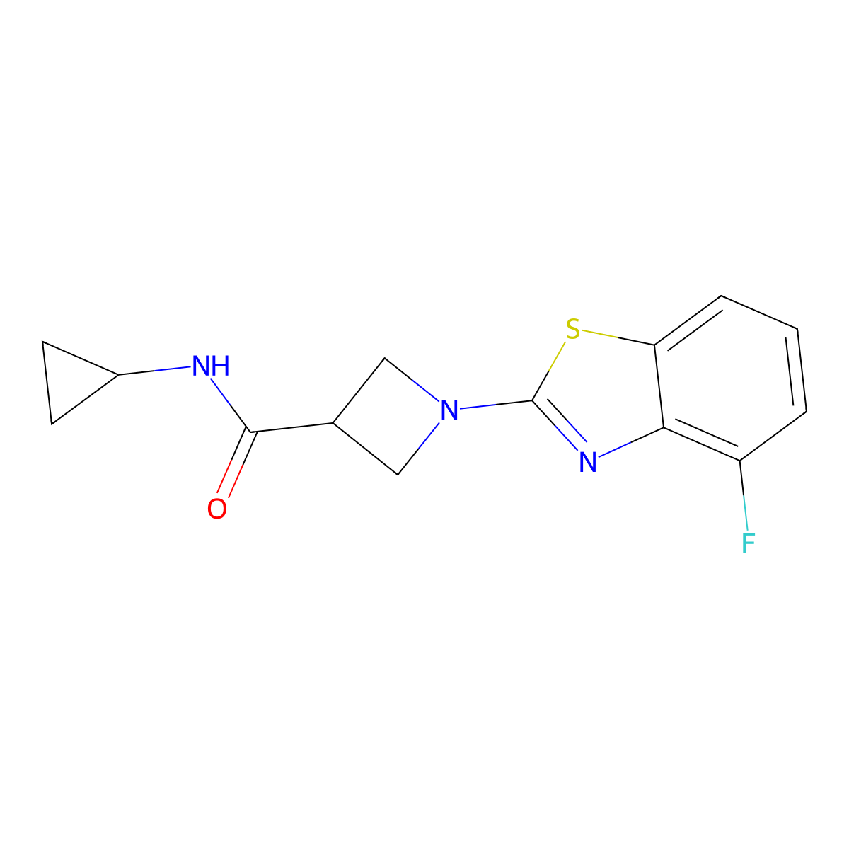 N-cyclopropyl-1-(4-fluorobenzo[d]thiazol-2-yl)azetidine-3-carboxamide molecular structure, CAS 1334371-03-7