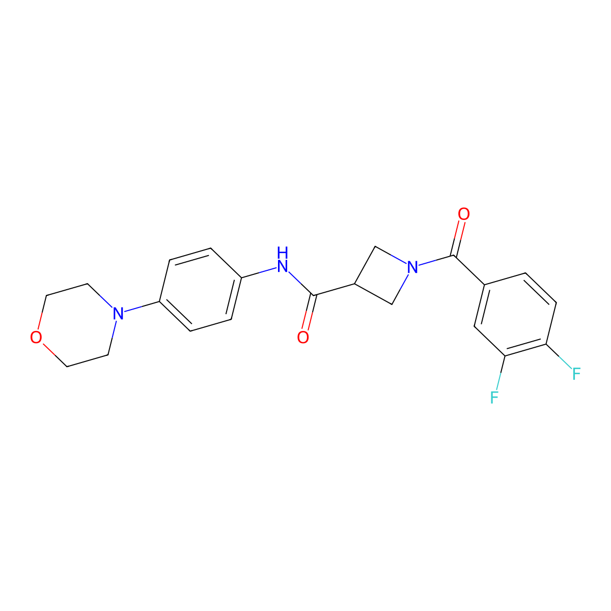 1-(3,4-difluorobenzoyl)-N-(4-morpholinophenyl)azetidine-3-carboxamide molecular structure, CAS 1334371-04-8