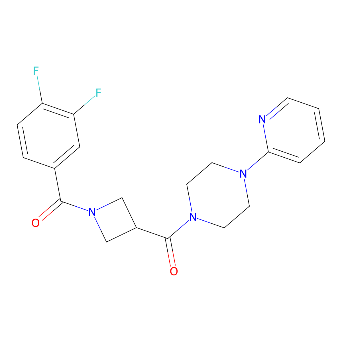 (1-(3,4-Difluorobenzoyl)azetidin-3-yl)(4-(pyridin-2-yl)piperazin-1-yl)methanone molecular structure, CAS 1334371-07-1