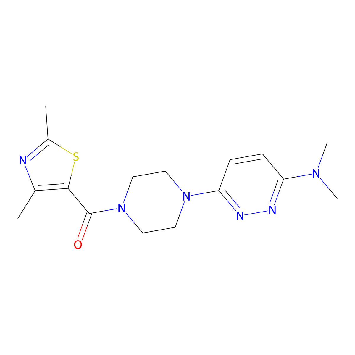 (4-(6-(Dimethylamino)pyridazin-3-yl)piperazin-1-yl)(2,4-dimethylthiazol-5-yl)methanone molecular structure, CAS 1334371-08-2