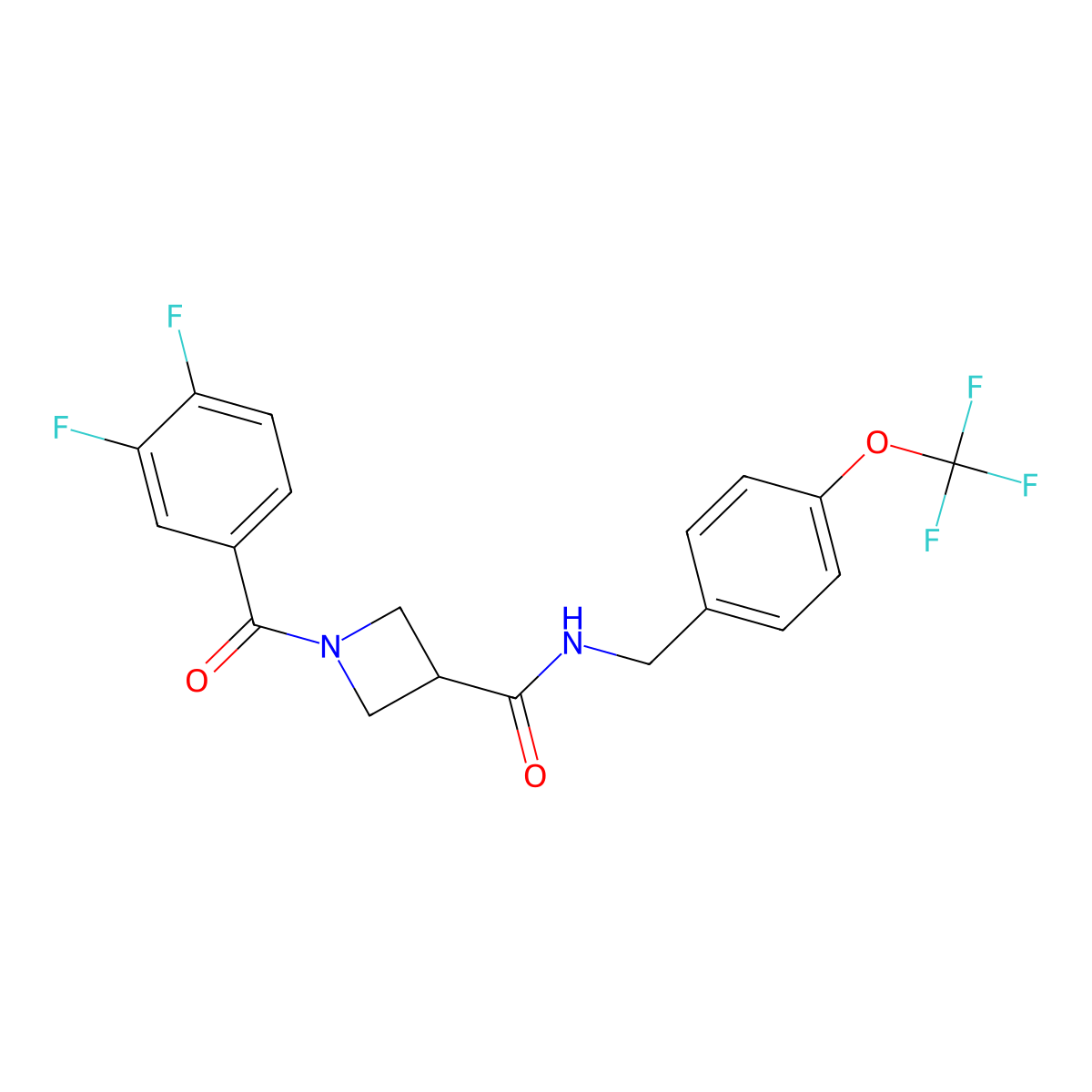 1-(3,4-difluorobenzoyl)-N-(4-(trifluoromethoxy)benzyl)azetidine-3-carboxamide molecular structure, CAS 1334371-09-3