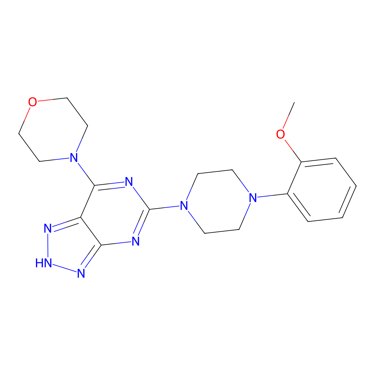 4-{5-[4-(2-methoxyphenyl)piperazin-1-yl]-3H-[1,2,3]triazolo[4,5-d]pyrimidin-7-yl}morpholine molecular structure, CAS 1334371-14-0