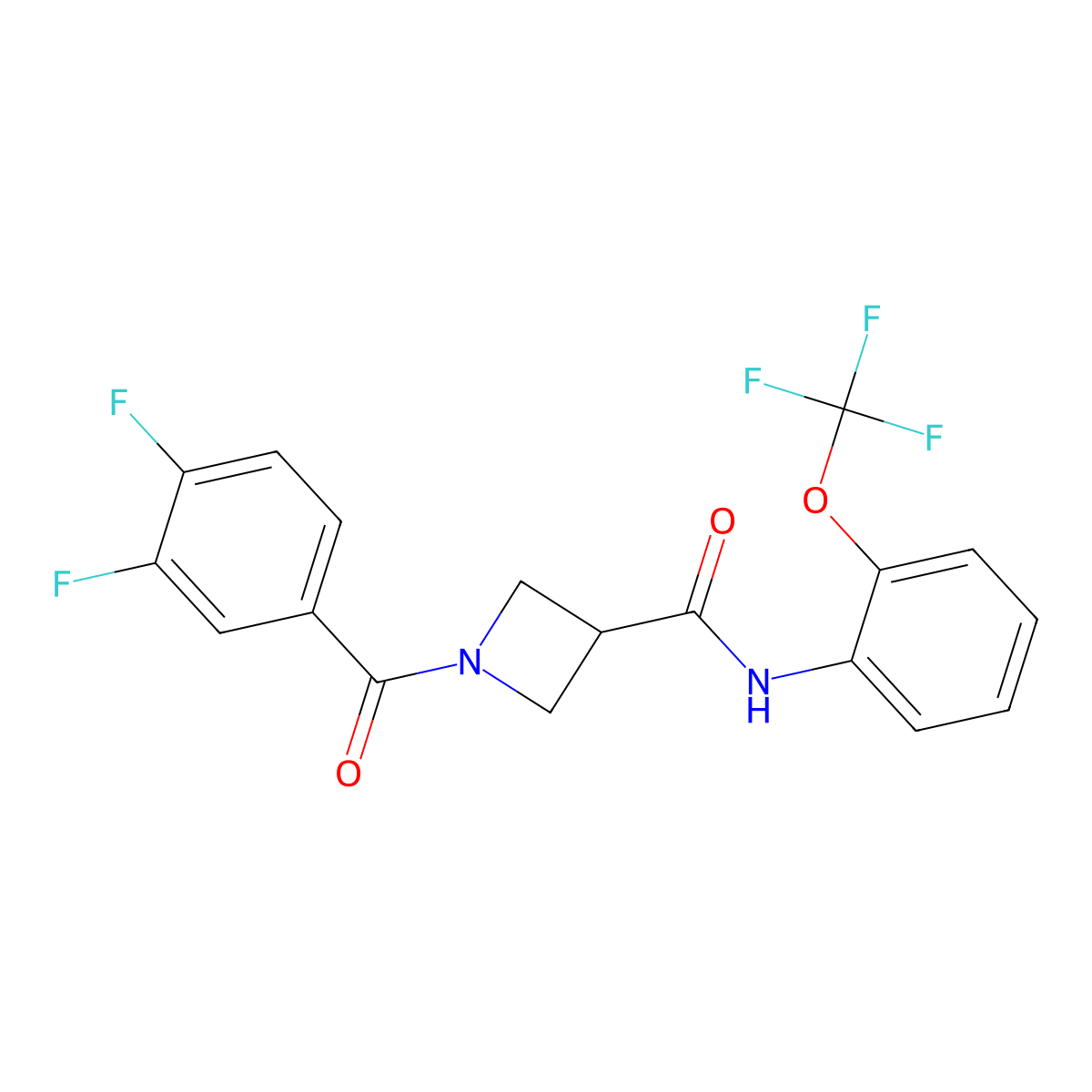 1-(3,4-difluorobenzoyl)-N-[2-(trifluoromethoxy)phenyl]azetidine-3-carboxamide molecular structure, CAS 1334371-15-1