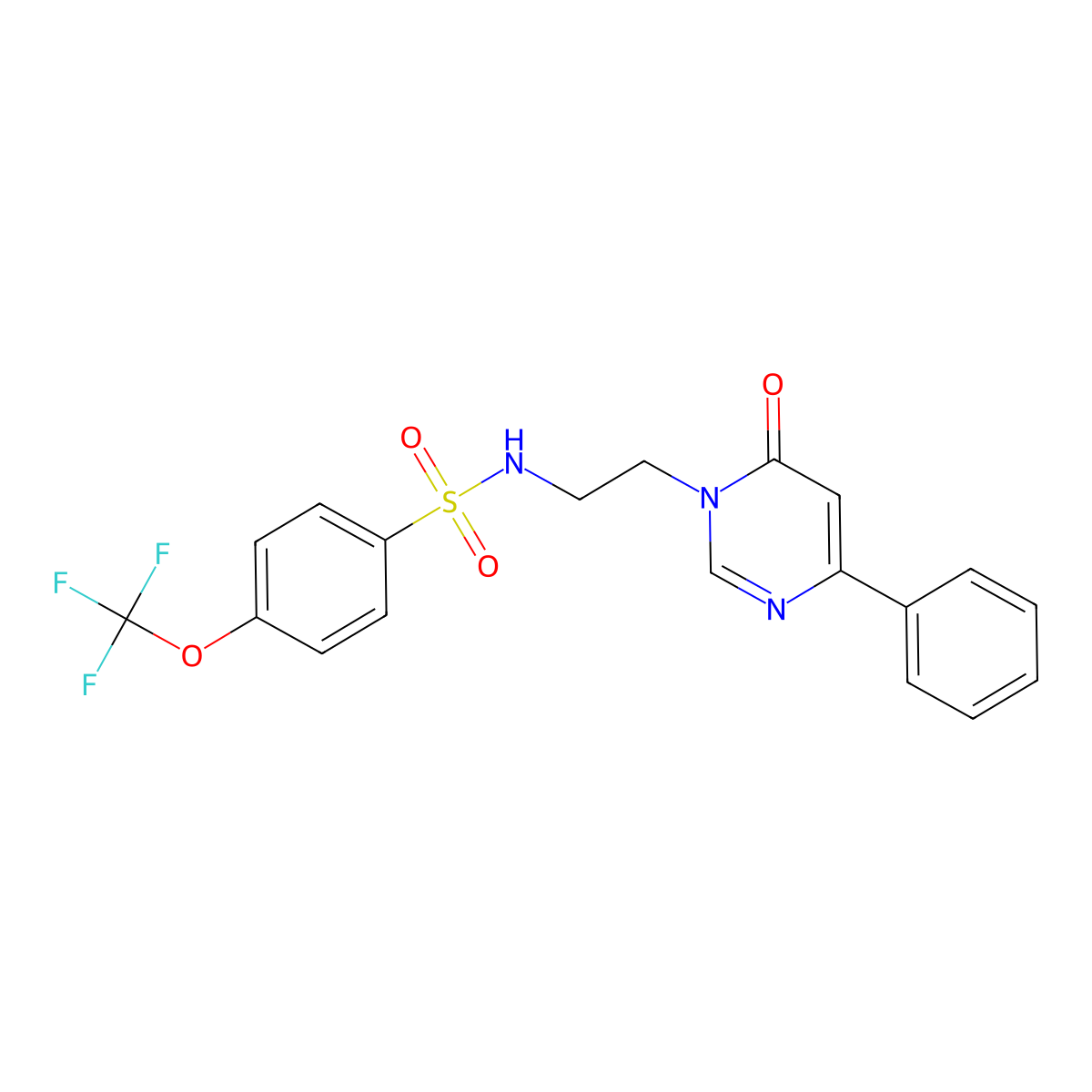 N-(2-(6-oxo-4-phenylpyrimidin-1(6H)-yl)ethyl)-4-(trifluoromethoxy)benzenesulfonamide molecular structure, CAS 1334371-16-2