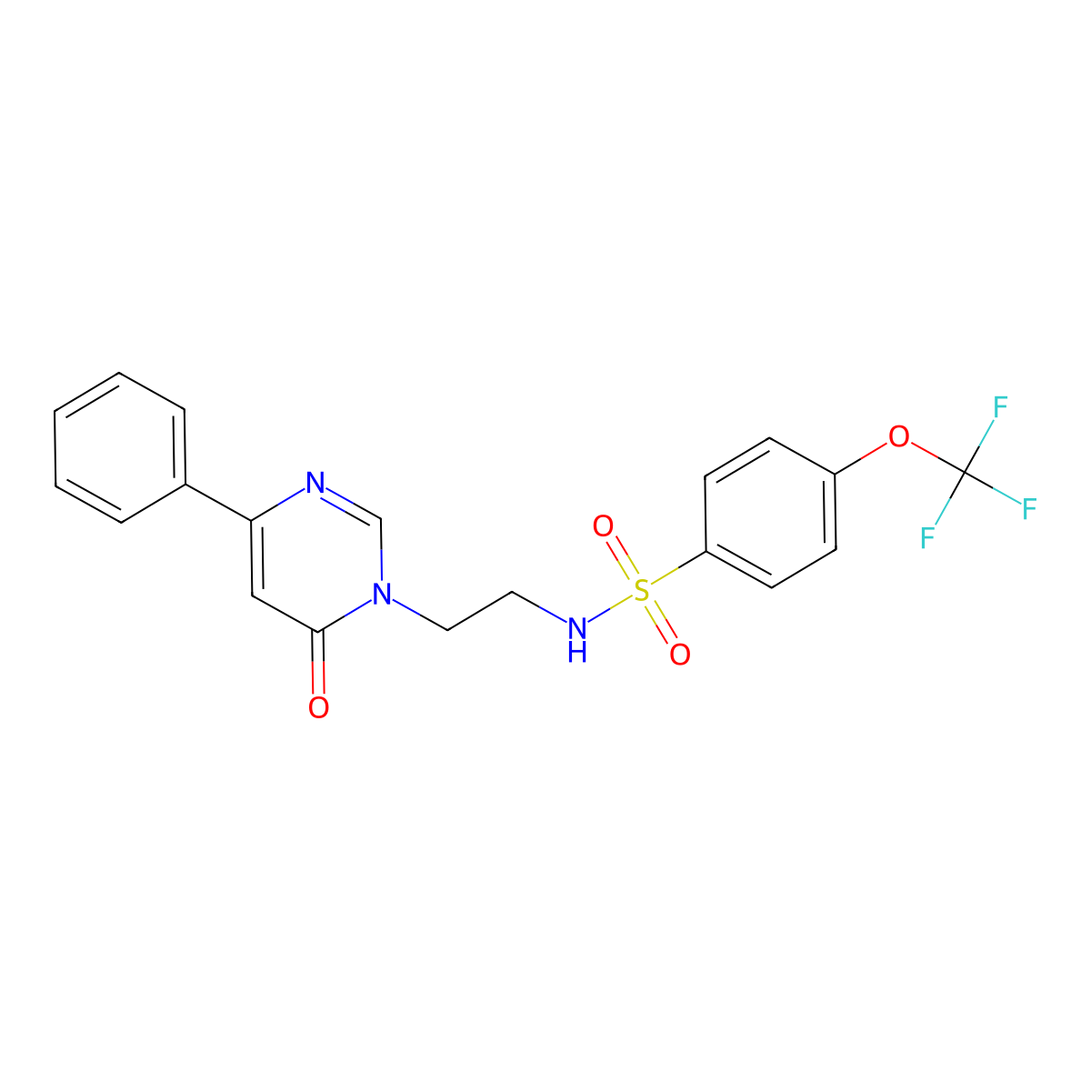N-(2-(6-oxo-4-phenylpyrimidin-1(6H)-yl)ethyl)-4-(trifluoromethoxy)benzenesulfonamide molecular structure, CAS 1334371-16-2