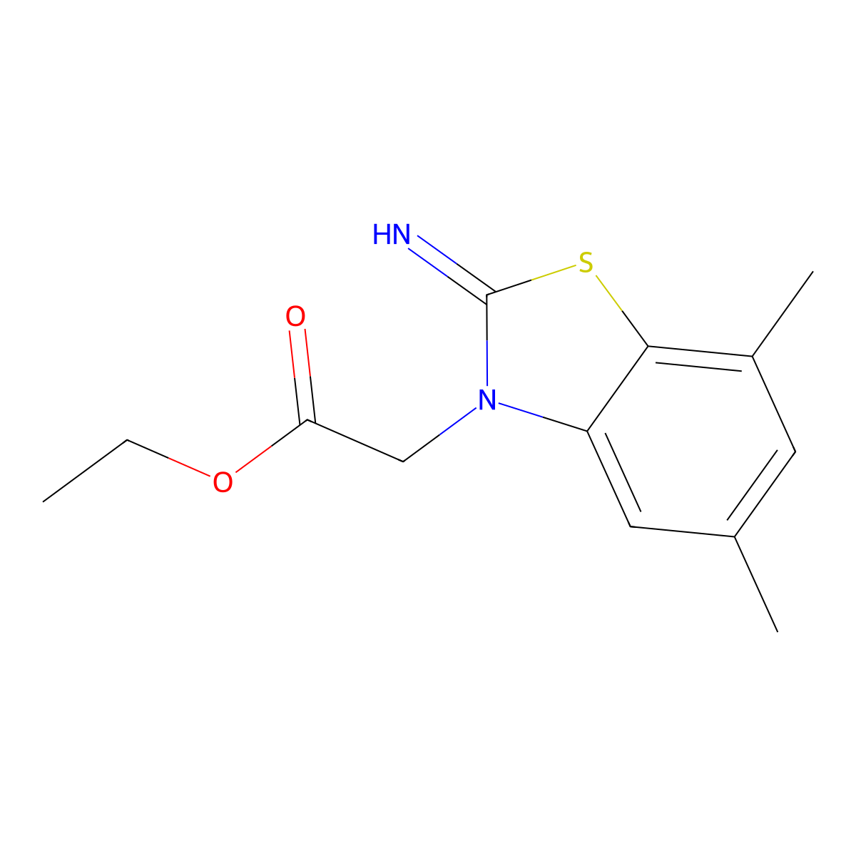 ethyl 2-(2-imino-5,7-dimethylbenzo[d]thiazol-3(2H)-yl)acetate molecular structure, CAS 1334371-17-3