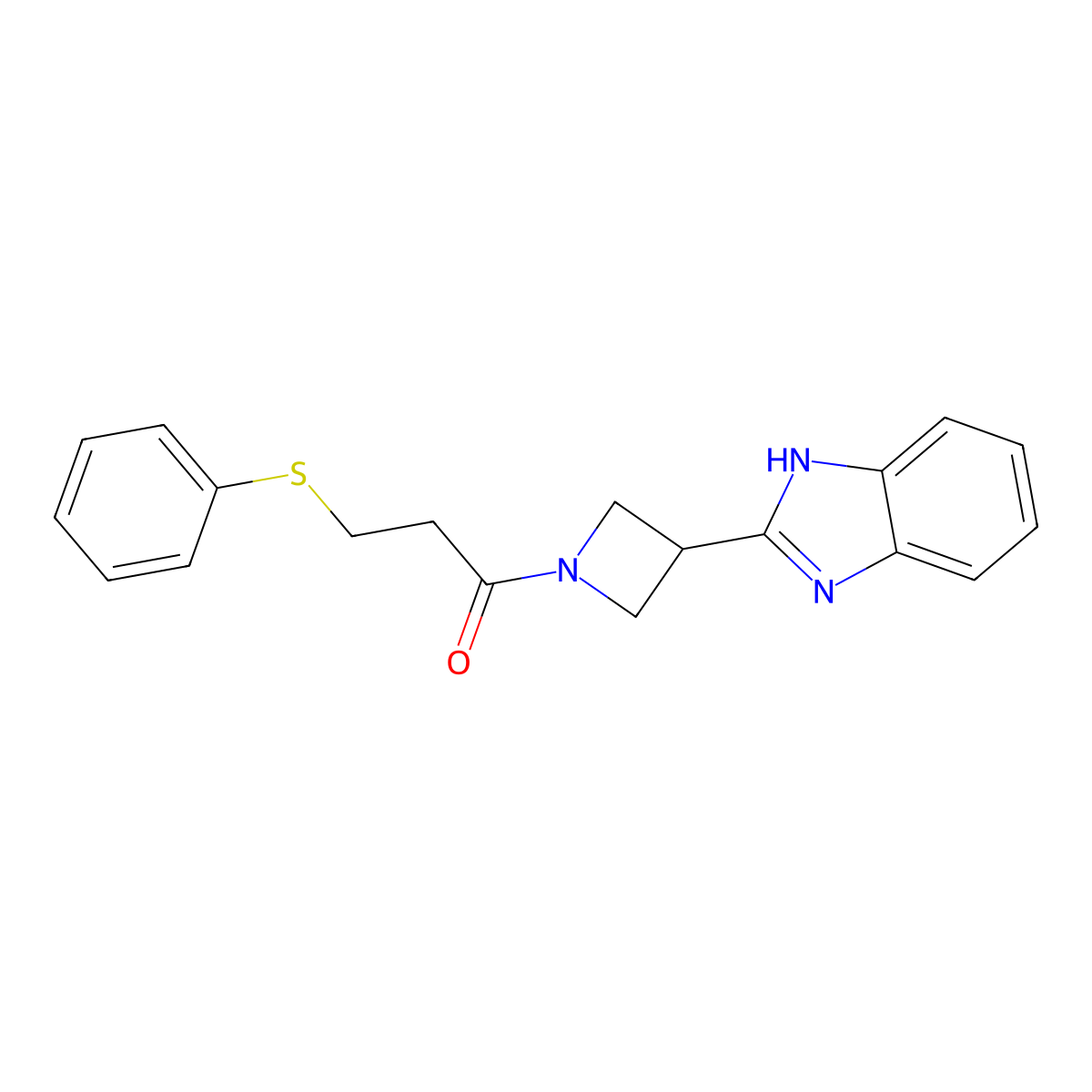 1-(3-(1H-benzo[d]imidazol-2-yl)azetidin-1-yl)-3-(phenylthio)propan-1-one molecular structure, CAS 1334371-27-5