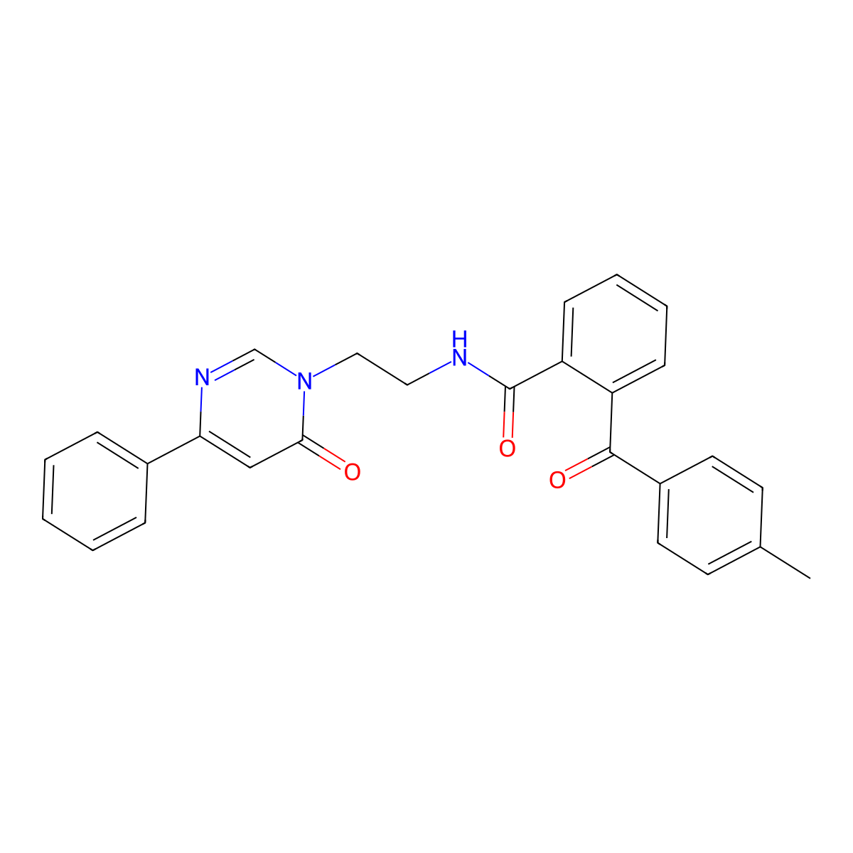 2-(4-methylbenzoyl)-N-(2-(6-oxo-4-phenylpyrimidin-1(6H)-yl)ethyl)benzamide molecular structure, CAS 1334371-39-9