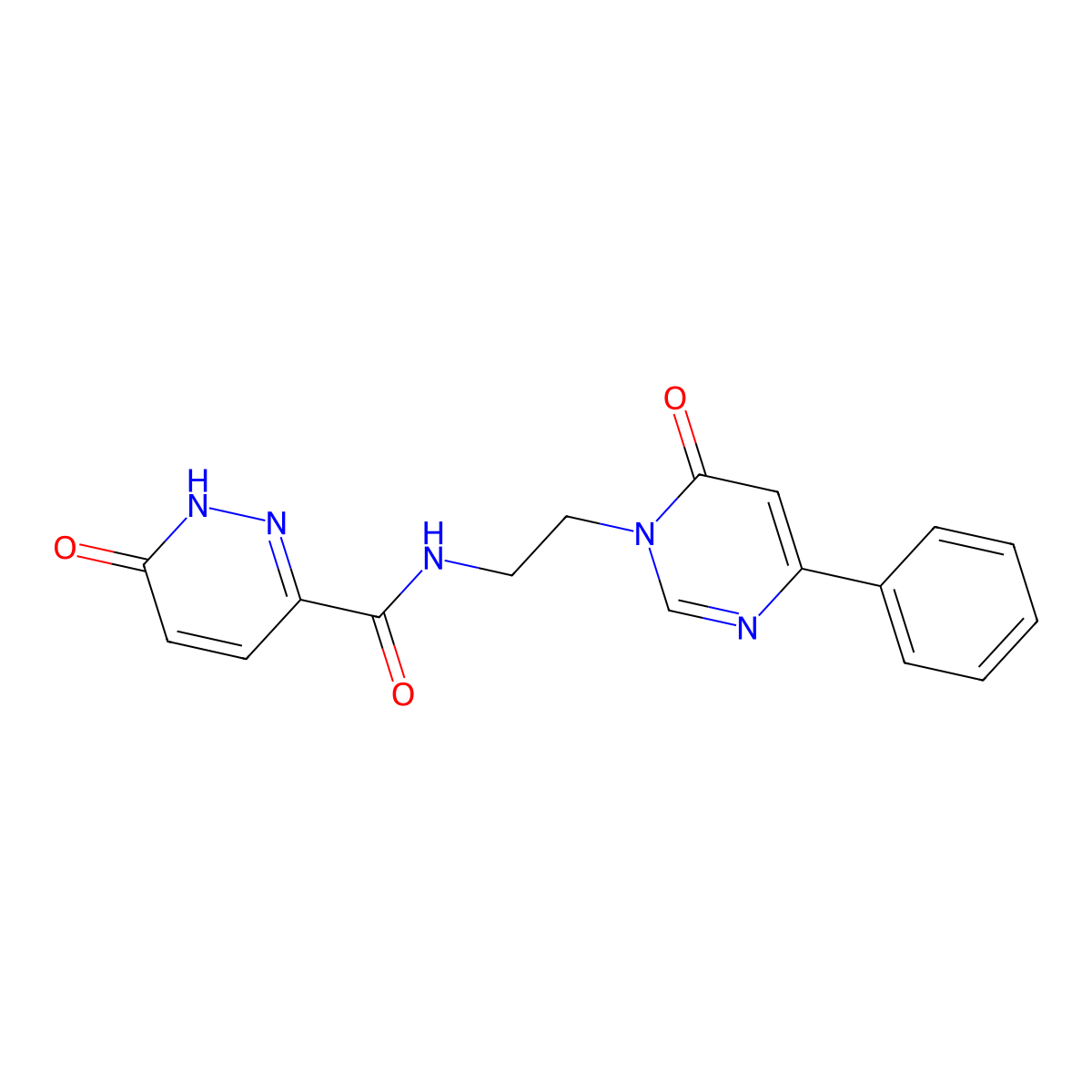 6-oxo-N-(2-(6-oxo-4-phenylpyrimidin-1(6H)-yl)ethyl)-1,6-dihydropyridazine-3-carboxamide molecular structure, CAS 1334371-52-6