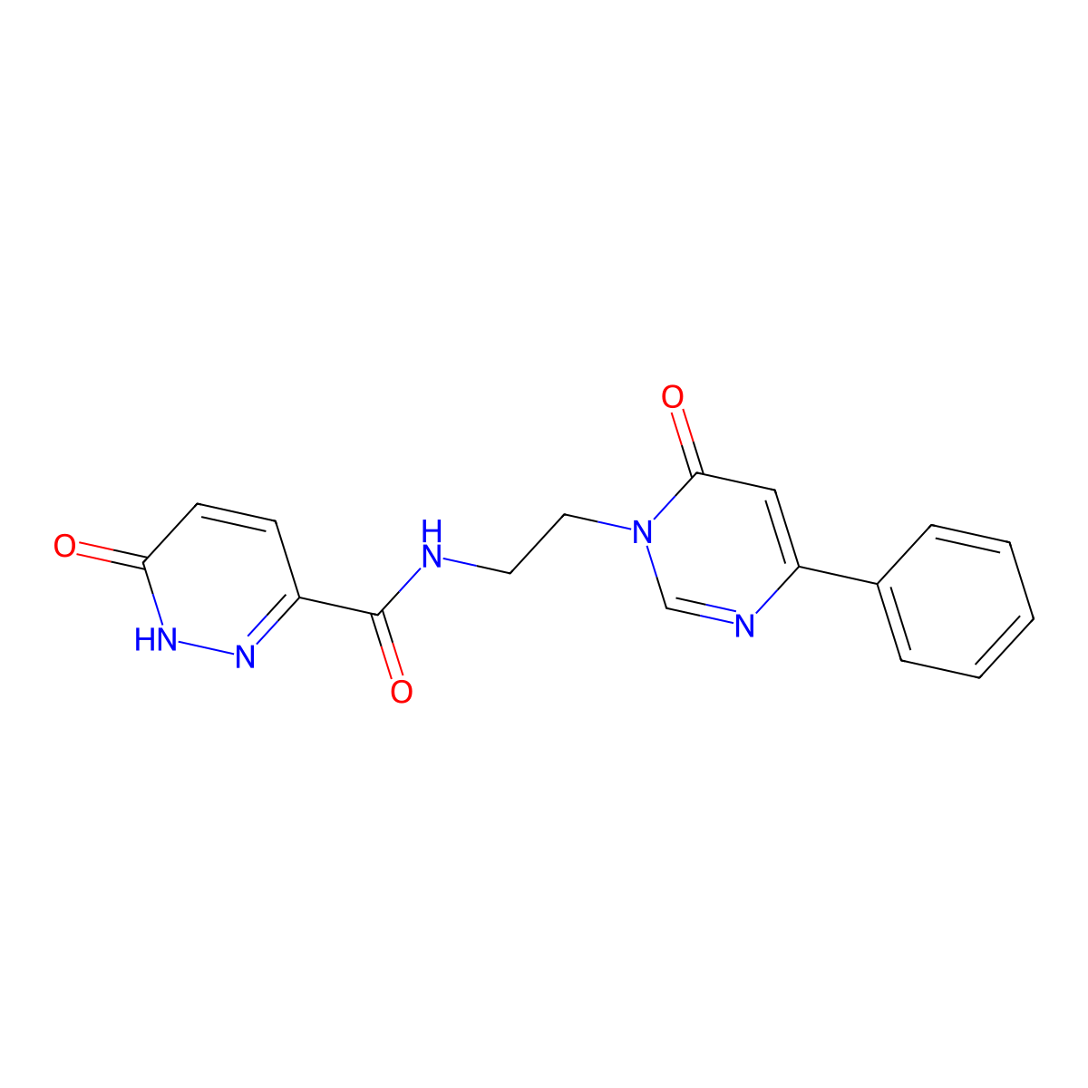 6-oxo-N-(2-(6-oxo-4-phenylpyrimidin-1(6H)-yl)ethyl)-1,6-dihydropyridazine-3-carboxamide molecular structure, CAS 1334371-52-6
