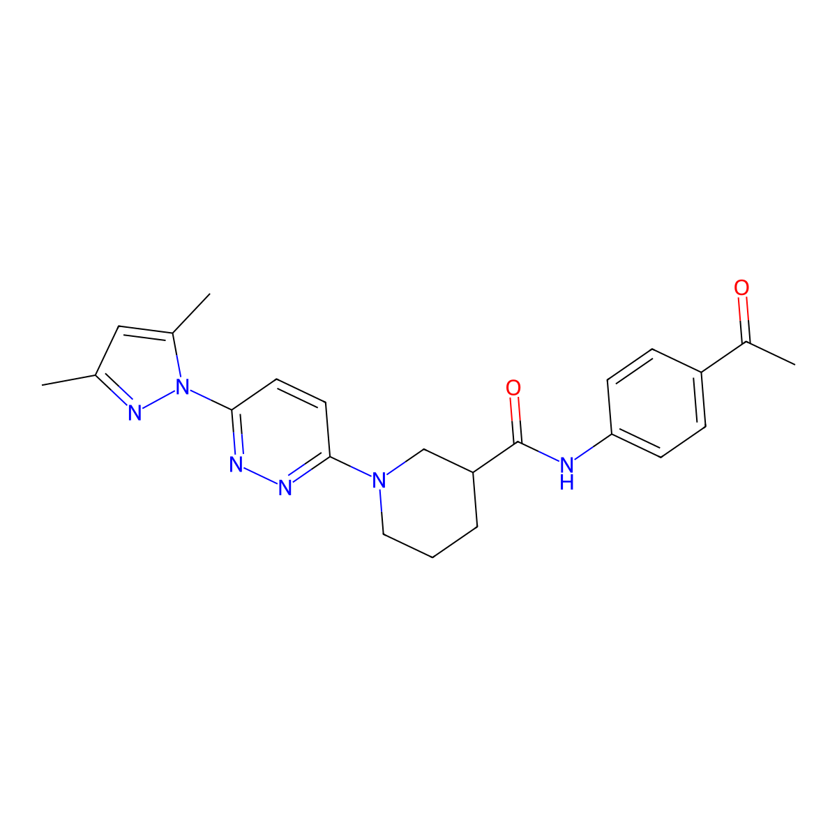 N-(4-acetylphenyl)-1-[6-(3,5-dimethyl-1H-pyrazol-1-yl)pyridazin-3-yl]piperidine-3-carboxamide molecular structure, CAS 1334371-60-6