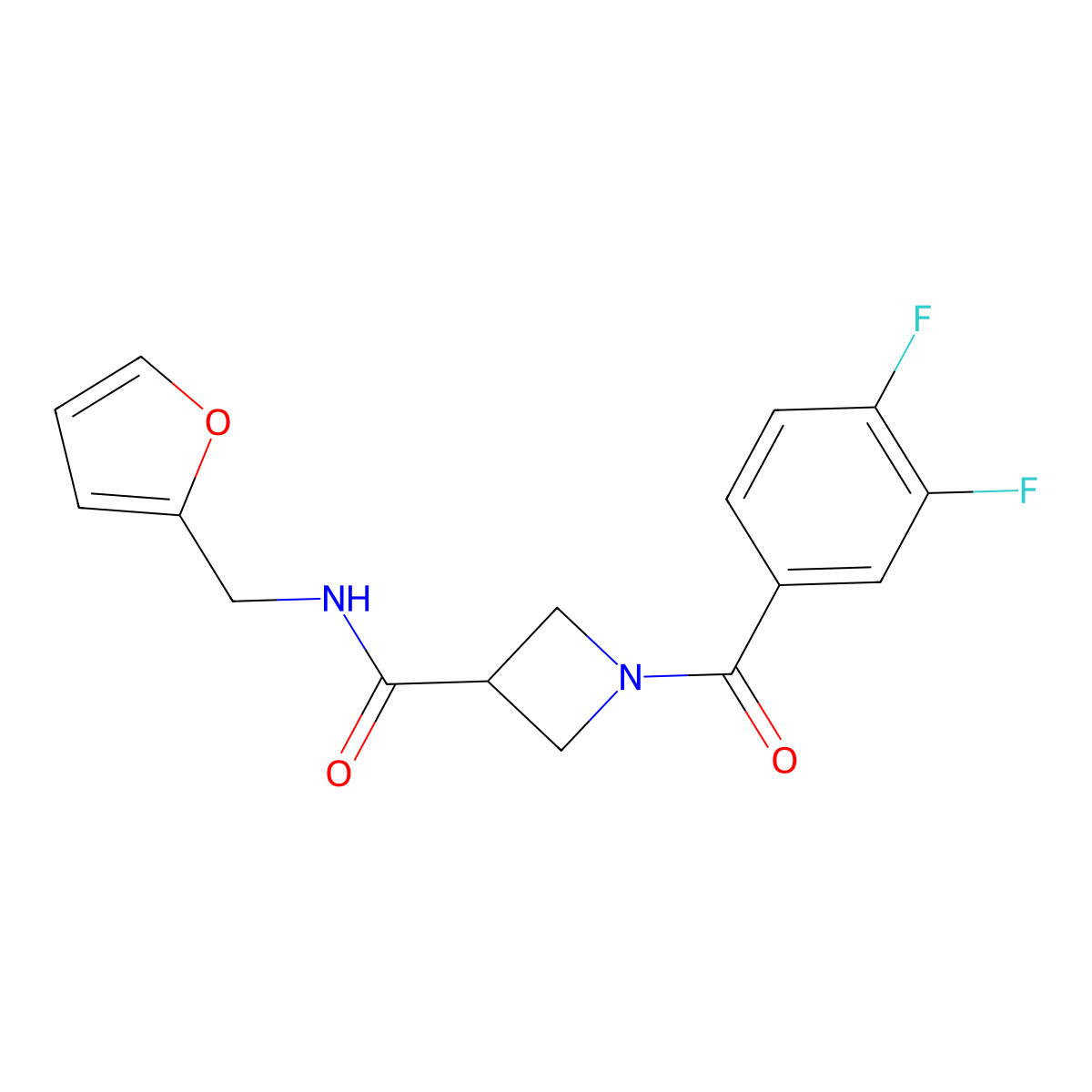 1-(3,4-difluorobenzoyl)-N-(furan-2-ylmethyl)azetidine-3-carboxamide molecular structure, CAS 1334371-74-2