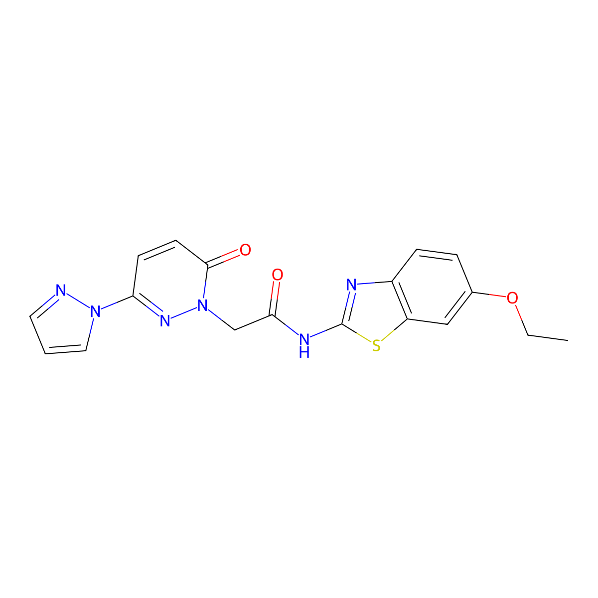 N-(6-ethoxybenzo[d]thiazol-2-yl)-2-(6-oxo-3-(1H-pyrazol-1-yl)pyridazin-1(6H)-yl)acetamide molecular structure, CAS 1334372-06-3