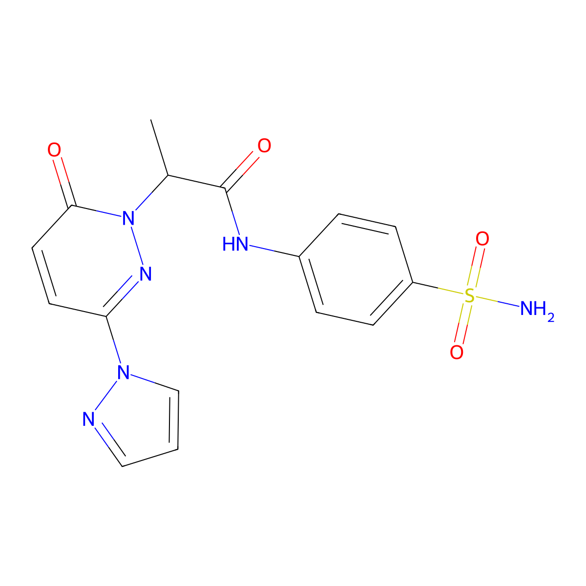 2-(6-oxo-3-(1H-pyrazol-1-yl)pyridazin-1(6H)-yl)-N-(4-sulfamoylphenyl)propanamide molecular structure, CAS 1334372-07-4