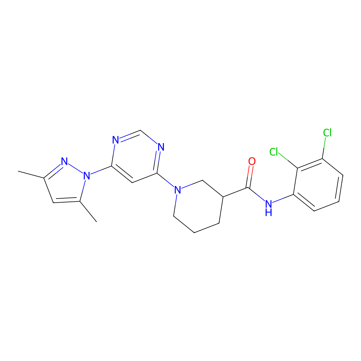 N-(2,3-dichlorophenyl)-1-[6-(3,5-dimethyl-1H-pyrazol-1-yl)pyrimidin-4-yl]piperidine-3-carboxamide molecular structure, CAS 1334372-09-6
