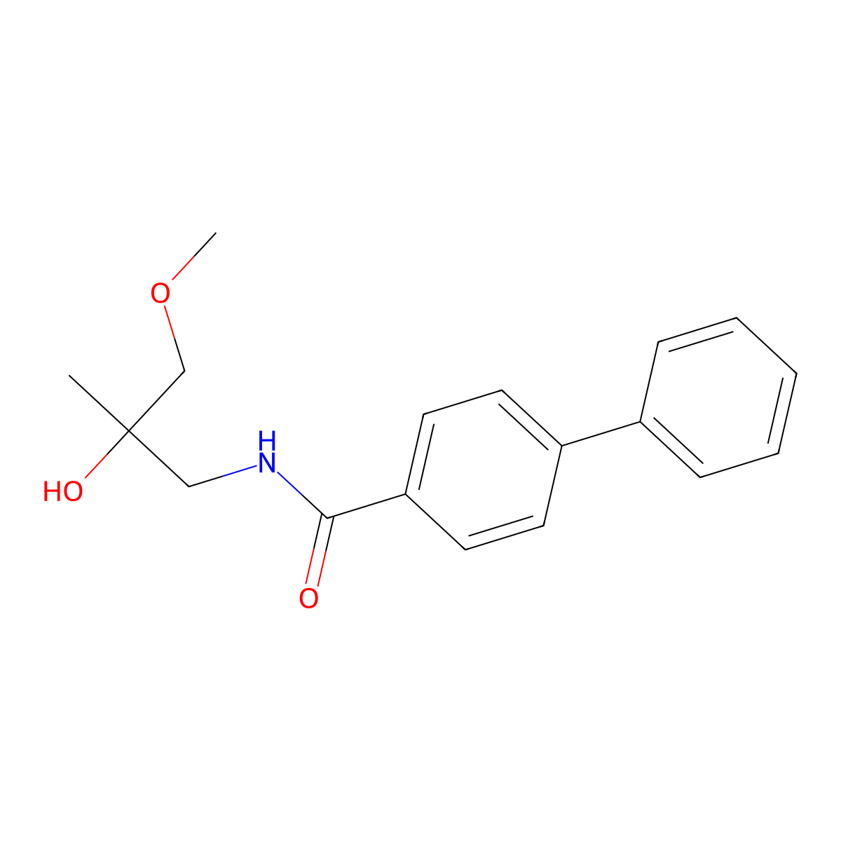 N-(2-hydroxy-3-methoxy-2-methylpropyl)-[1,1'-biphenyl]-4-carboxamide molecular structure, CAS 1334372-12-1