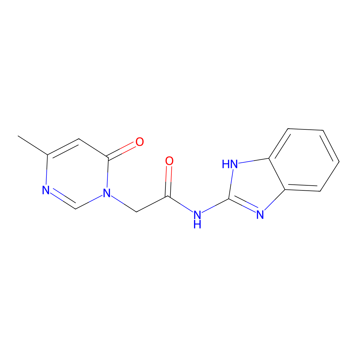 N-(1H-benzo[d]imidazol-2-yl)-2-(4-methyl-6-oxopyrimidin-1(6H)-yl)acetamide molecular structure, CAS 1334372-30-3