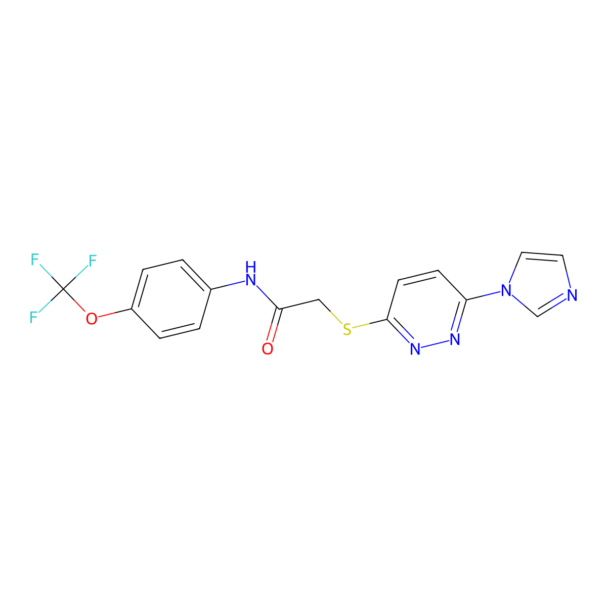2-((6-(1H-imidazol-1-yl)pyridazin-3-yl)thio)-N-(4-(trifluoromethoxy)phenyl)acetamide molecular structure, CAS 1334372-35-8