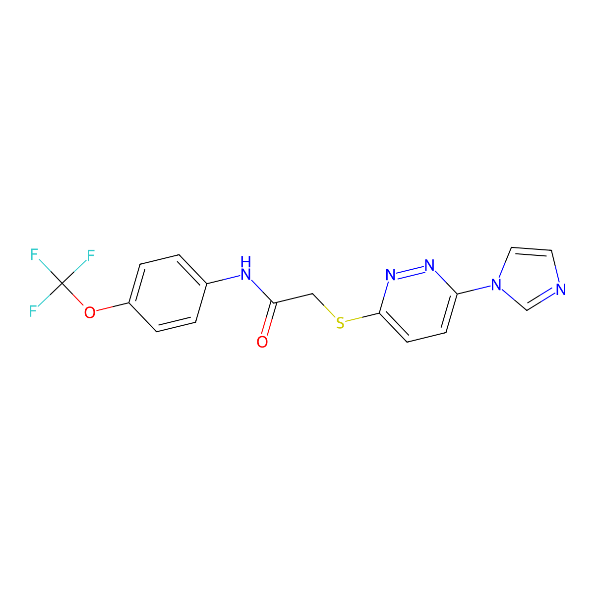 2-((6-(1H-imidazol-1-yl)pyridazin-3-yl)thio)-N-(4-(trifluoromethoxy)phenyl)acetamide molecular structure, CAS 1334372-35-8