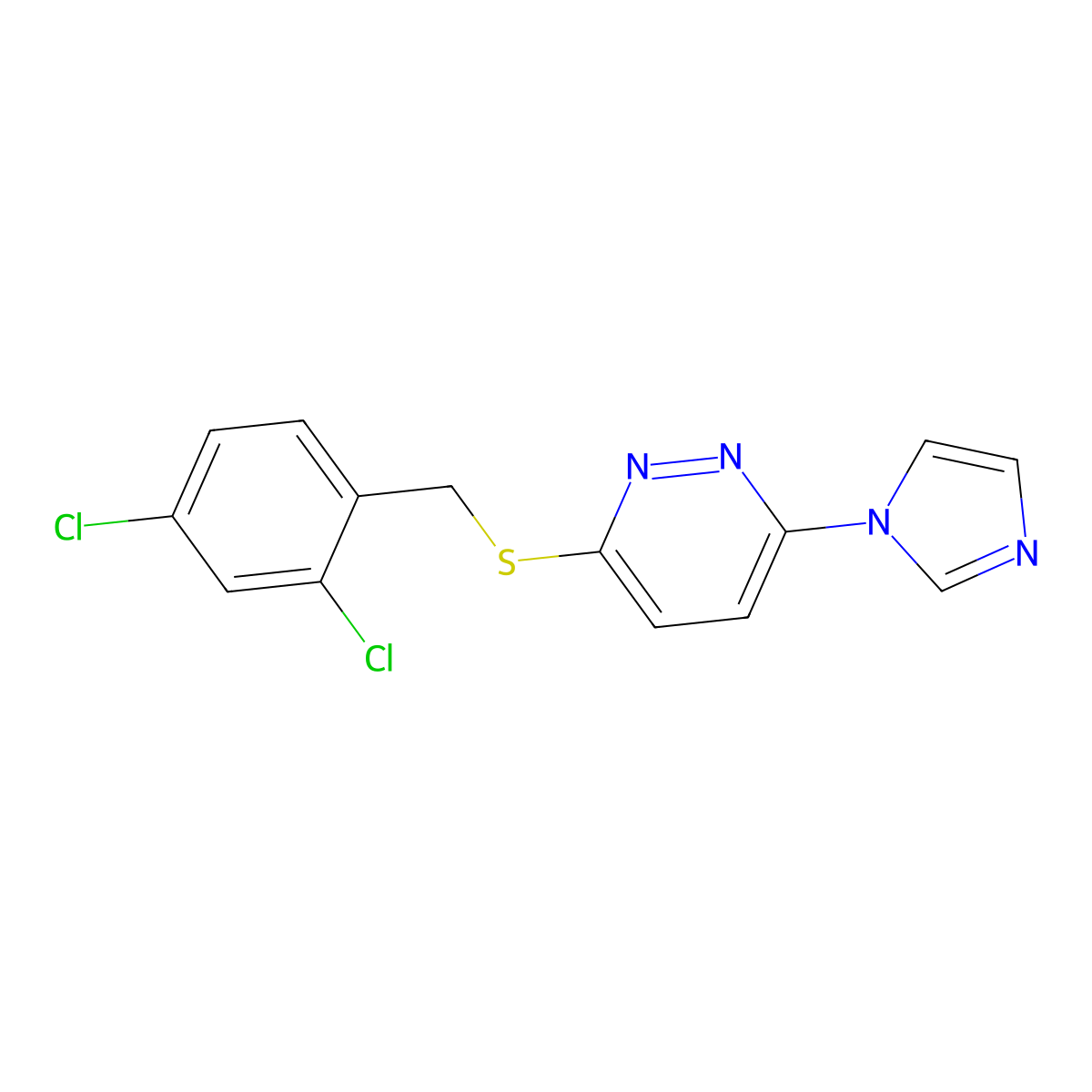 3-((2,4-dichlorobenzyl)thio)-6-(1H-imidazol-1-yl)pyridazine molecular structure, CAS 1334372-41-6