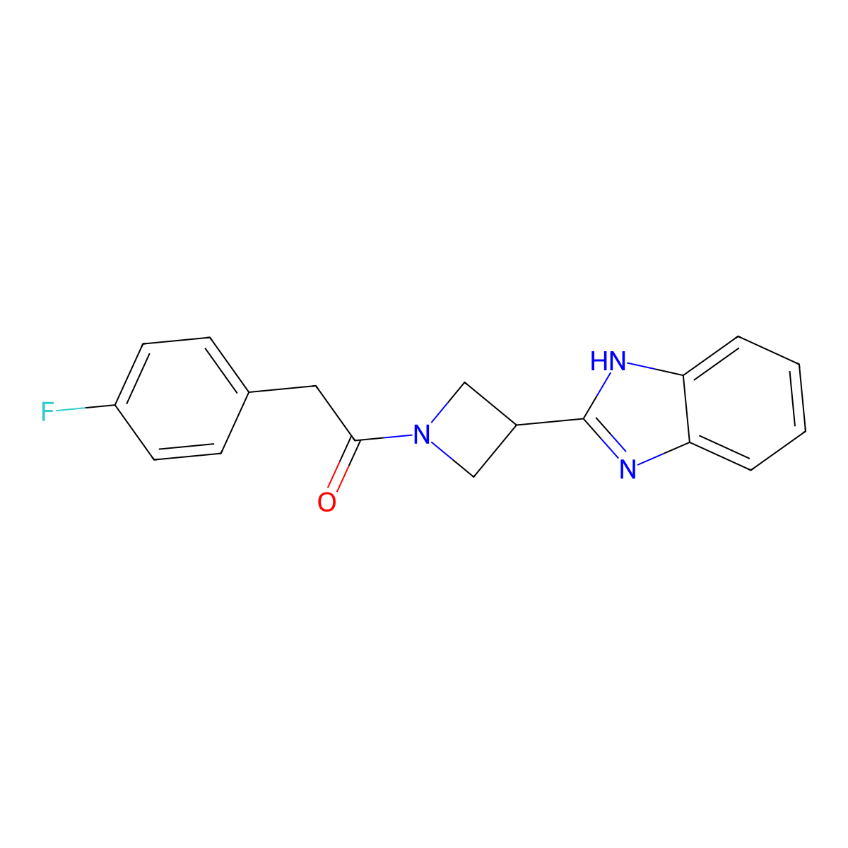 1-(3-(1H-benzo[d]imidazol-2-yl)azetidin-1-yl)-2-(4-fluorophenyl)ethanone molecular structure, CAS 1334372-52-9