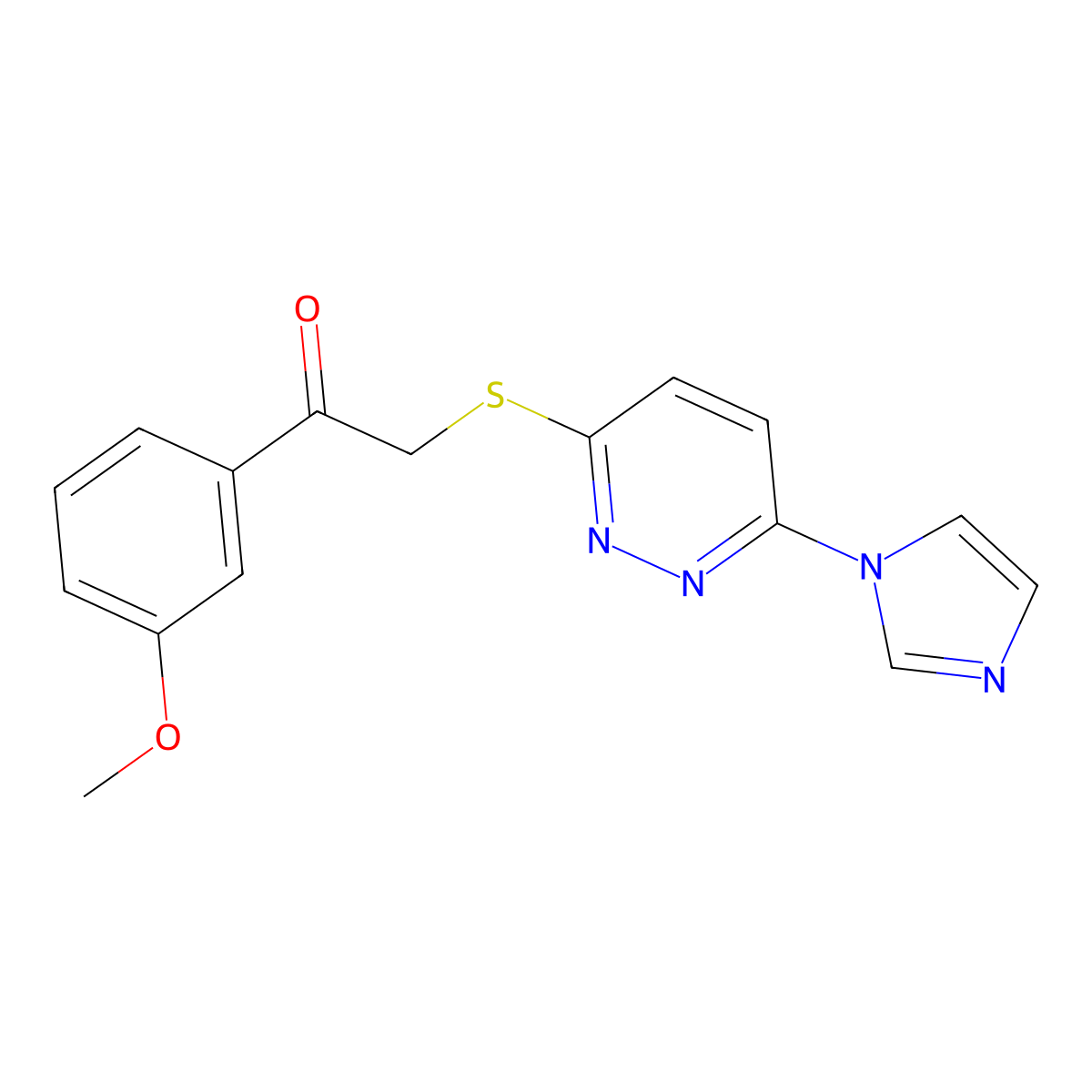 2-((6-(1H-imidazol-1-yl)pyridazin-3-yl)thio)-1-(3-methoxyphenyl)ethanone molecular structure, CAS 1334372-55-2