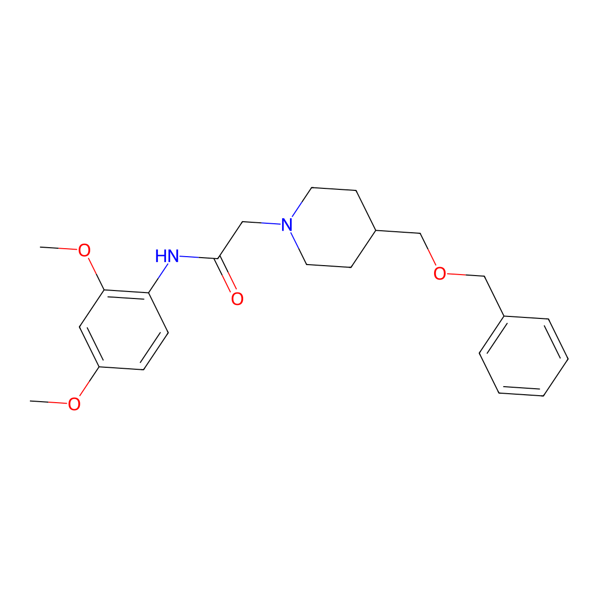 2-(4-((benzyloxy)methyl)piperidin-1-yl)-N-(2,4-dimethoxyphenyl)acetamide molecular structure, CAS 1334372-59-6