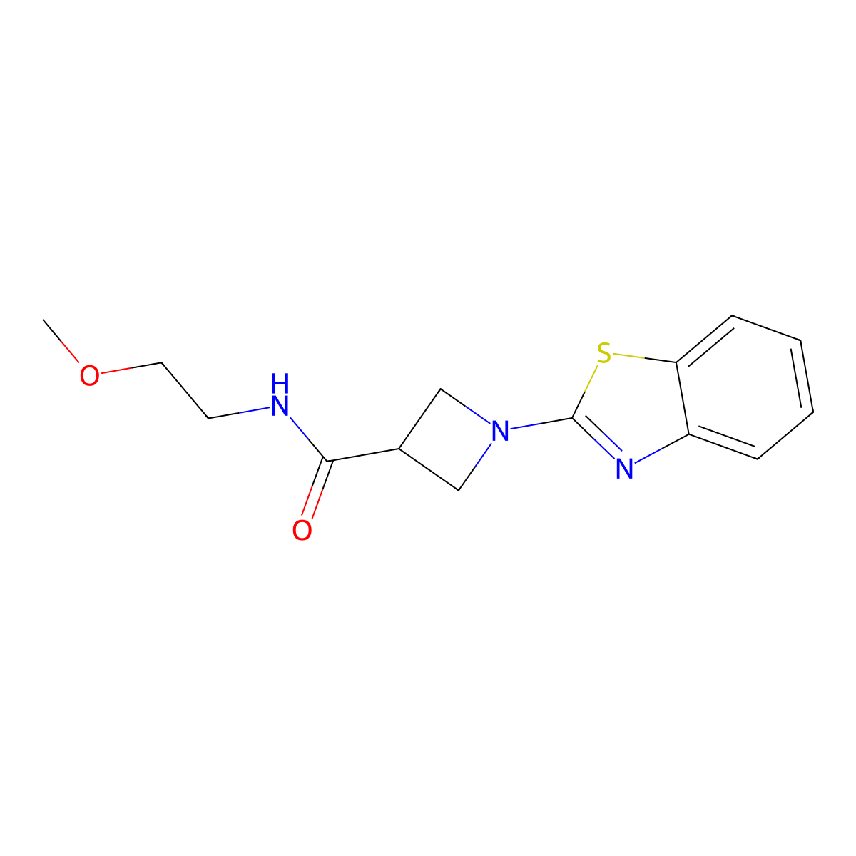 1-(benzo[d]thiazol-2-yl)-N-(2-methoxyethyl)azetidine-3-carboxamide molecular structure, CAS 1334372-76-7