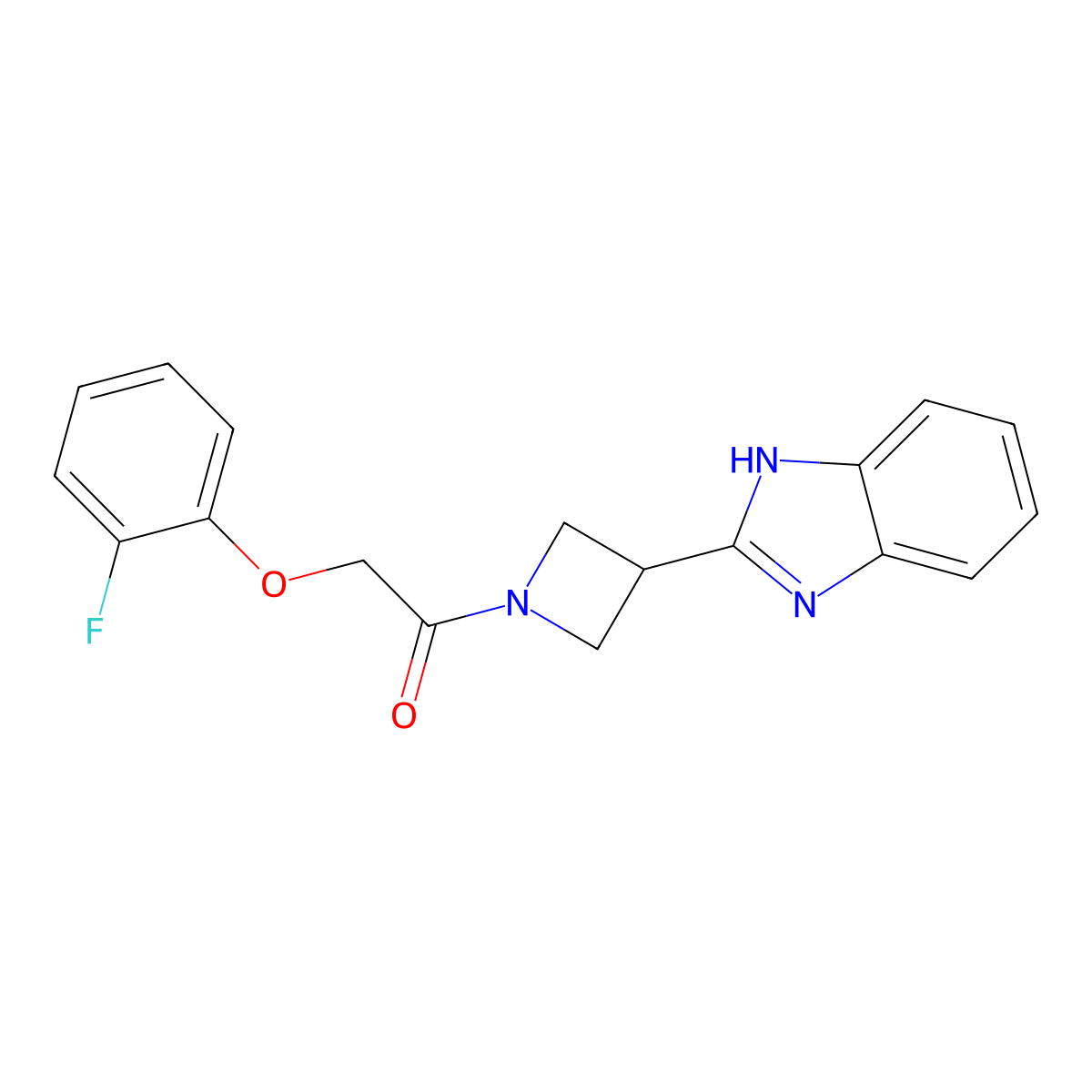 1-(3-(1H-benzo[d]imidazol-2-yl)azetidin-1-yl)-2-(2-fluorophenoxy)ethanone molecular structure, CAS 1334372-82-5