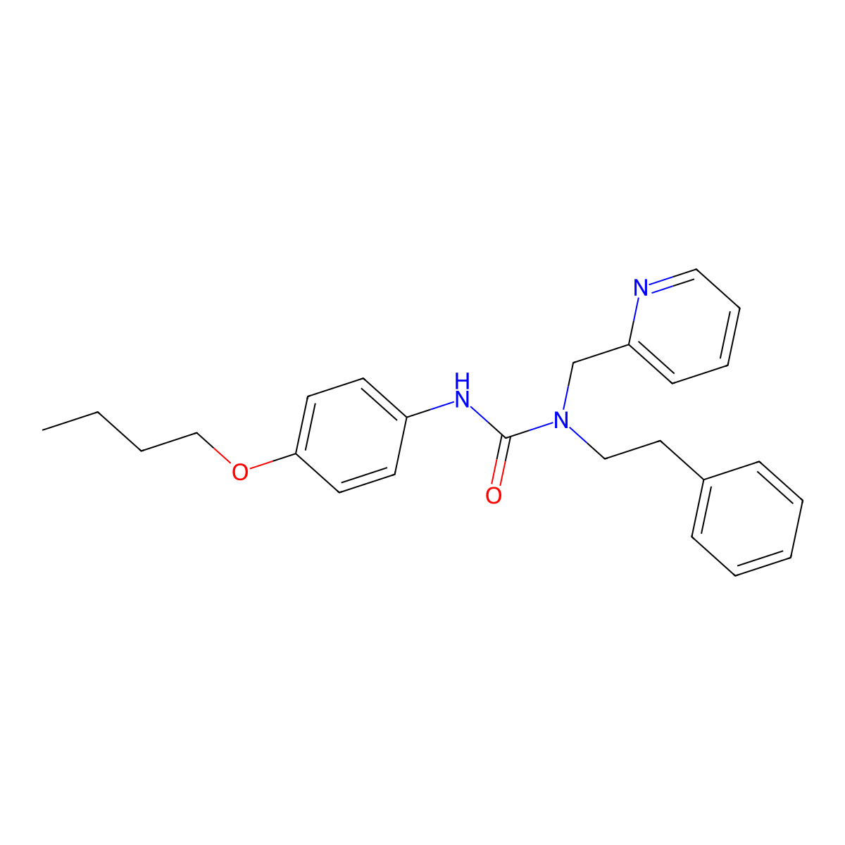 3-(4-Butoxyphenyl)-1-phenethyl-1-(pyridin-2-ylmethyl)urea molecular structure, CAS 1334372-88-1