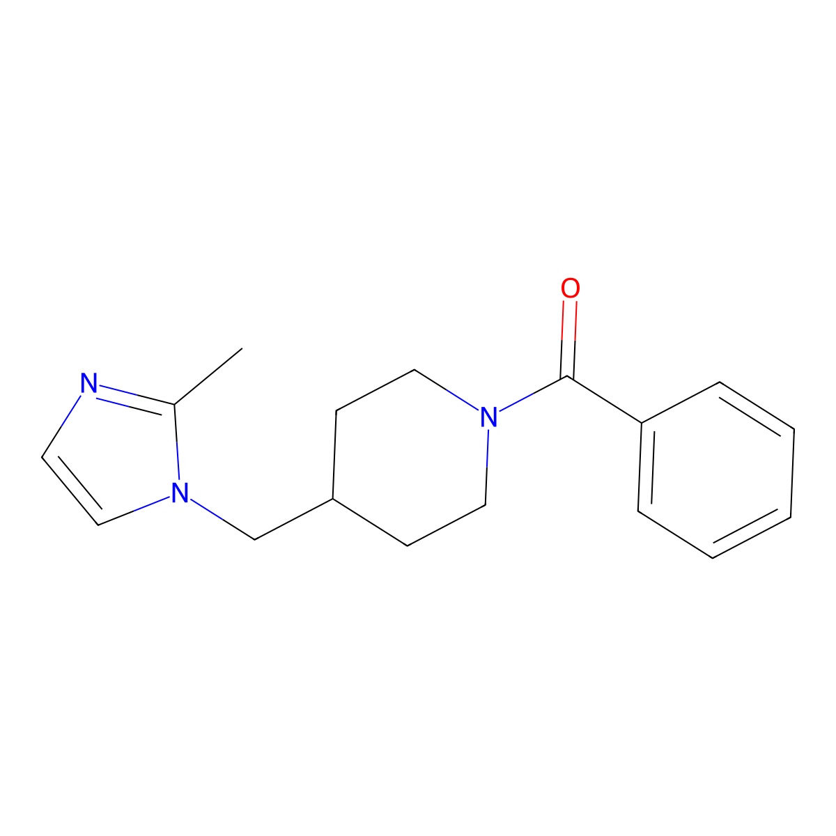 (4-((2-methyl-1H-imidazol-1-yl)methyl)piperidin-1-yl)(phenyl)methanone molecular structure, CAS 1334372-95-0