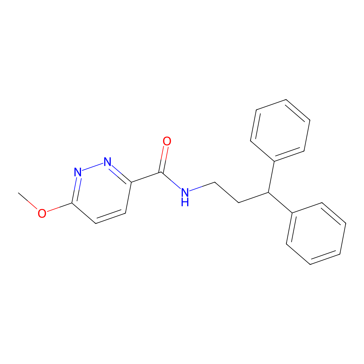 N-(3,3-diphenylpropyl)-6-methoxypyridazine-3-carboxamide molecular structure, CAS 1334373-18-0