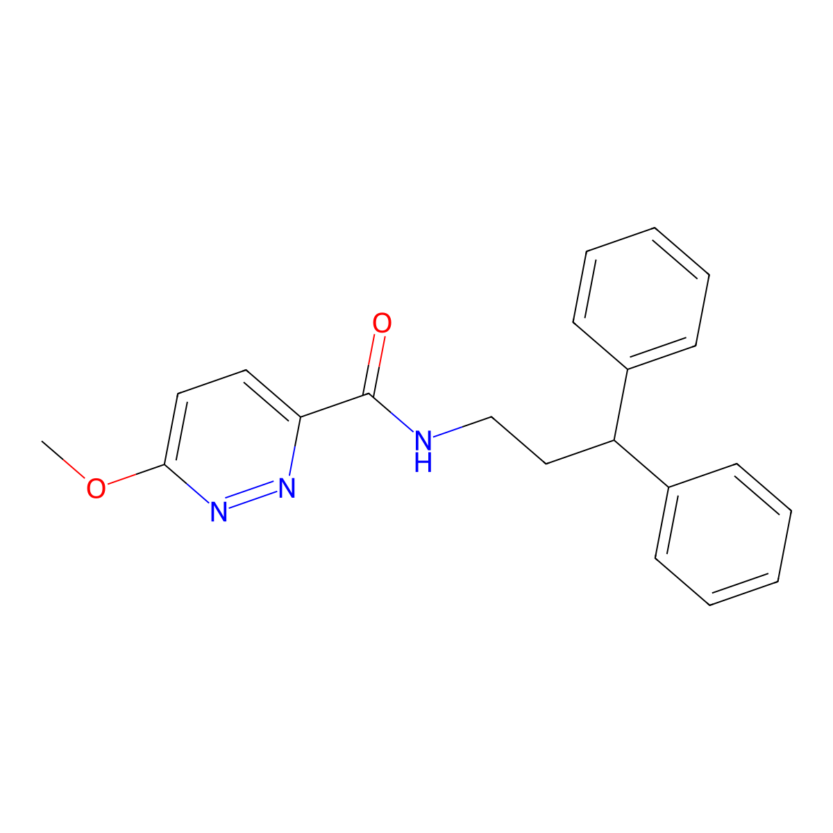 N-(3,3-diphenylpropyl)-6-methoxypyridazine-3-carboxamide molecular structure, CAS 1334373-18-0