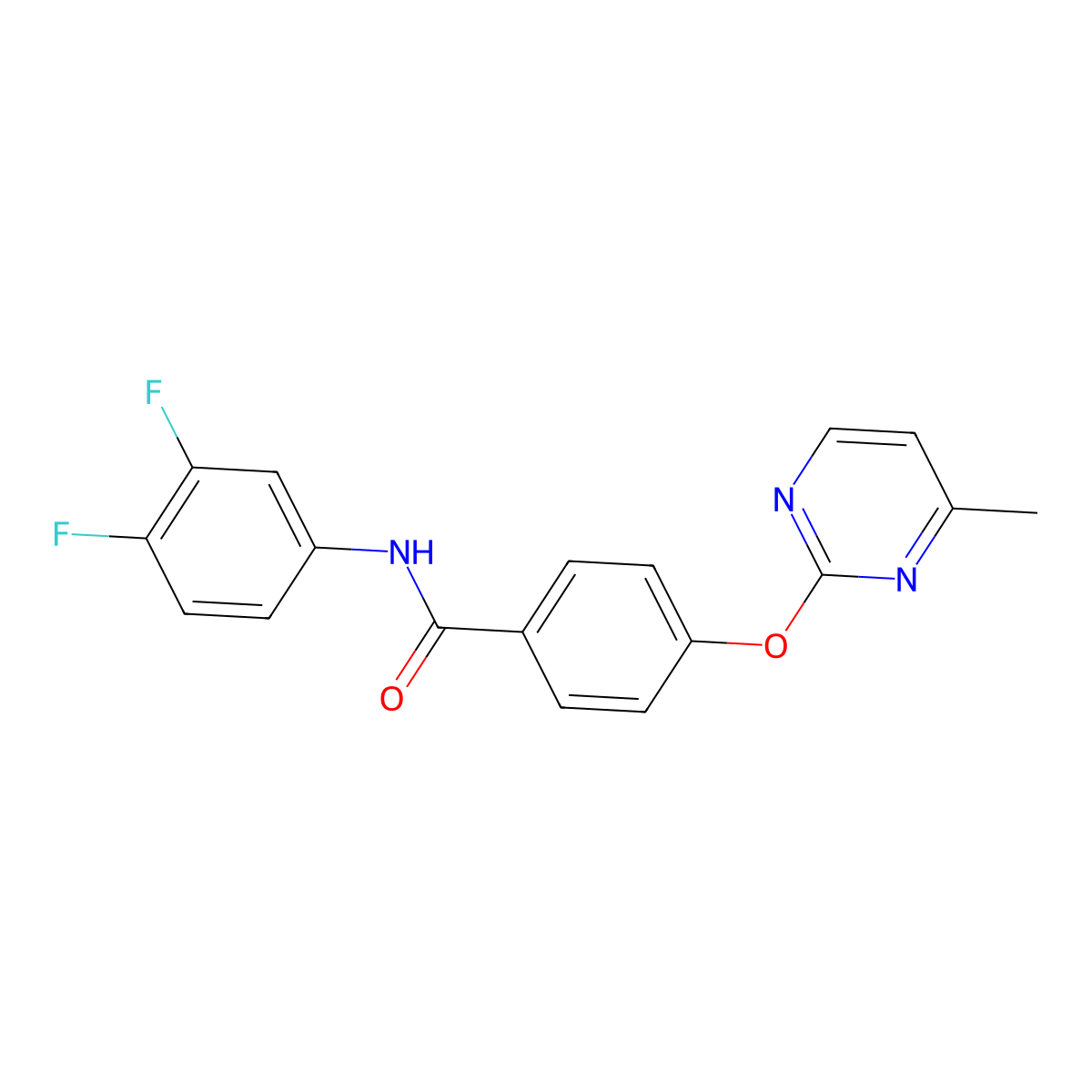 N-(3,4-difluorophenyl)-4-((4-methylpyrimidin-2-yl)oxy)benzamide molecular structure, CAS 1334373-19-1