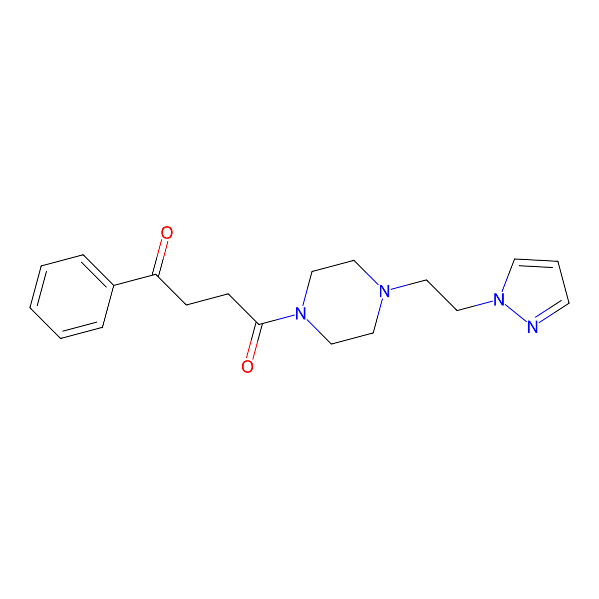 1-(4-(2-(1H-pyrazol-1-yl)ethyl)piperazin-1-yl)-4-phenylbutane-1,4-dione molecular structure, CAS 1334373-44-2