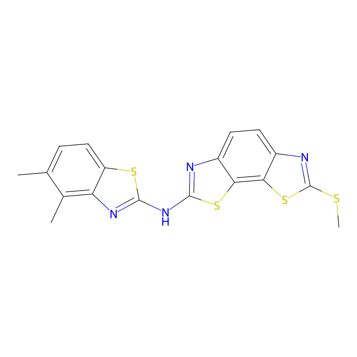 N-(4,5-dimethylbenzo[d]thiazol-2-yl)-7-(methylthio)benzo[1,2-d:4,3-d']bis(thiazole)-2-amine molecular structure, CAS 1334373-47-5