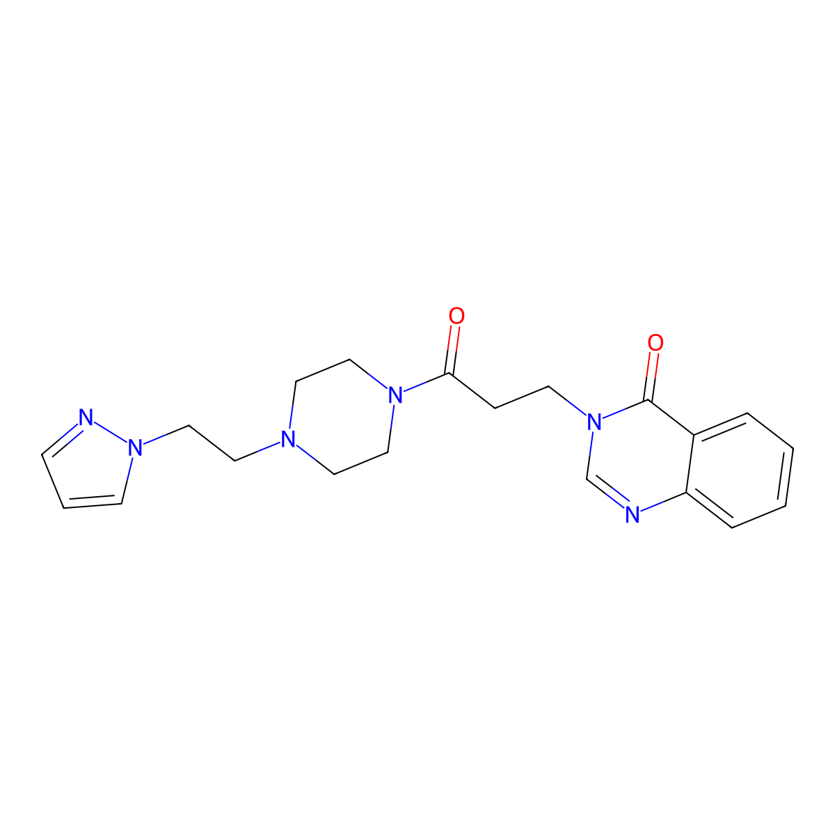 3-(3-oxo-3-{4-[2-(1H-pyrazol-1-yl)ethyl]piperazin-1-yl}propyl)-3,4-dihydroquinazolin-4-one molecular structure, CAS 1334373-56-6