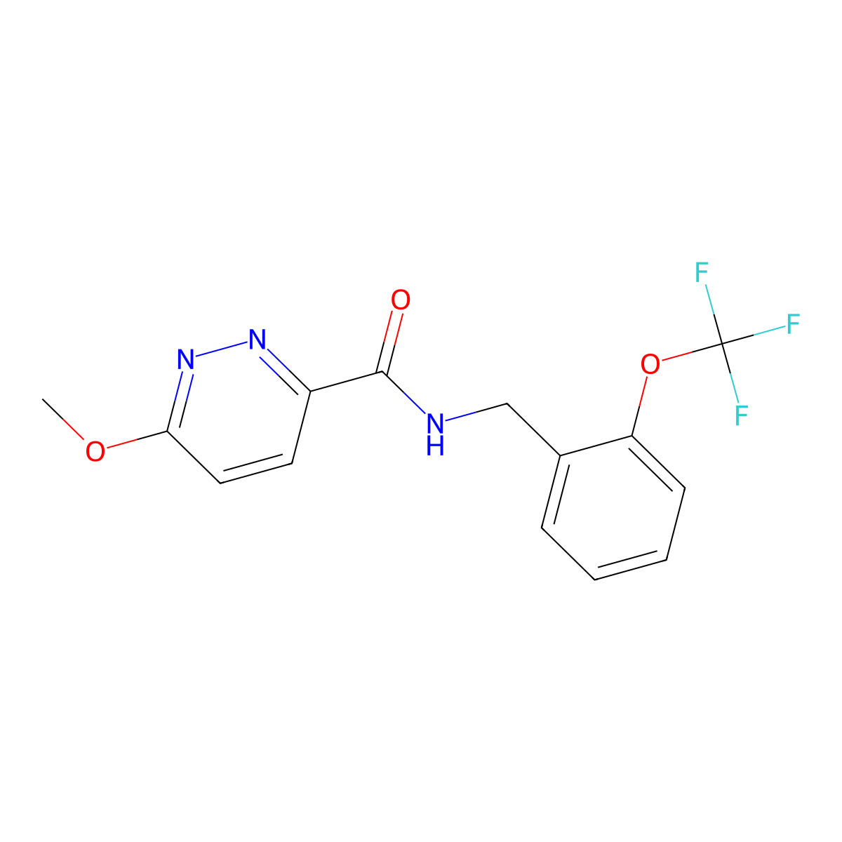6-methoxy-N-(2-(trifluoromethoxy)benzyl)pyridazine-3-carboxamide molecular structure, CAS 1334373-65-7