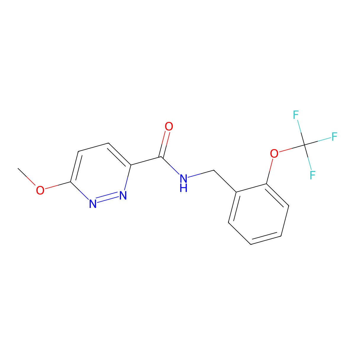 6-methoxy-N-(2-(trifluoromethoxy)benzyl)pyridazine-3-carboxamide molecular structure, CAS 1334373-65-7