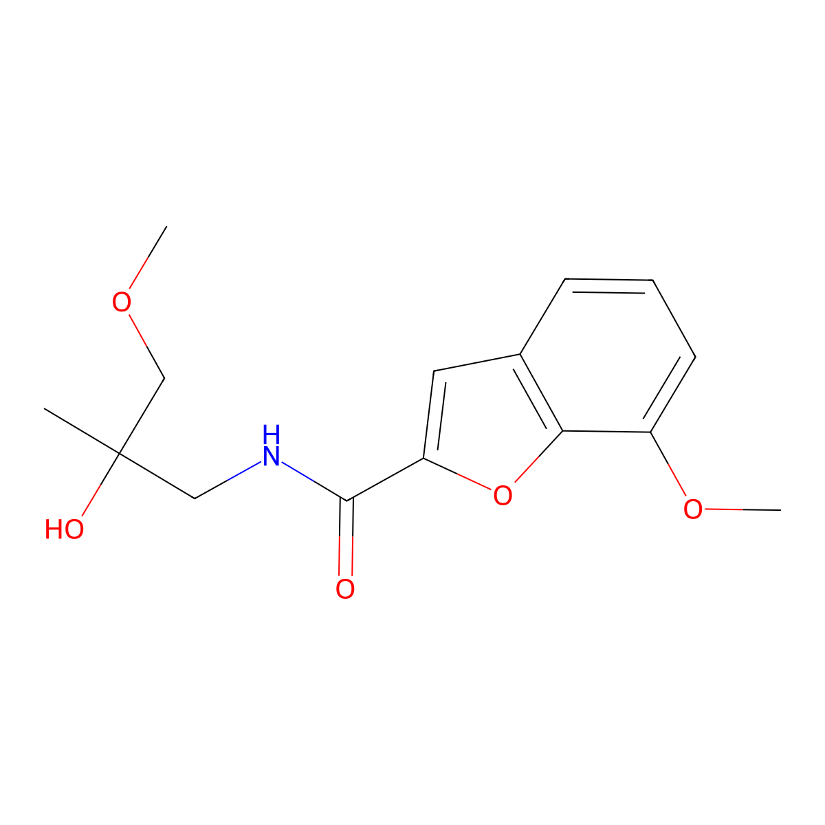 N-(2-hydroxy-3-methoxy-2-methylpropyl)-7-methoxybenzofuran-2-carboxamide molecular structure, CAS 1334373-66-8
