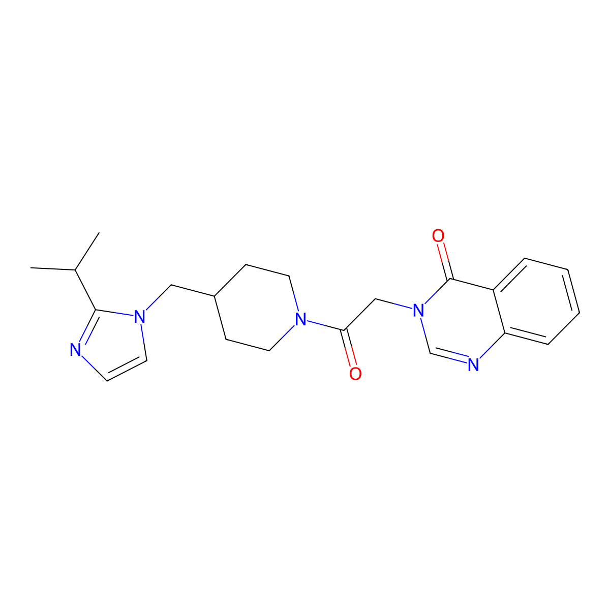 3-(2-(4-((2-isopropyl-1H-imidazol-1-yl)methyl)piperidin-1-yl)-2-oxoethyl)quinazolin-4(3H)-one molecular structure, CAS 1334373-68-0