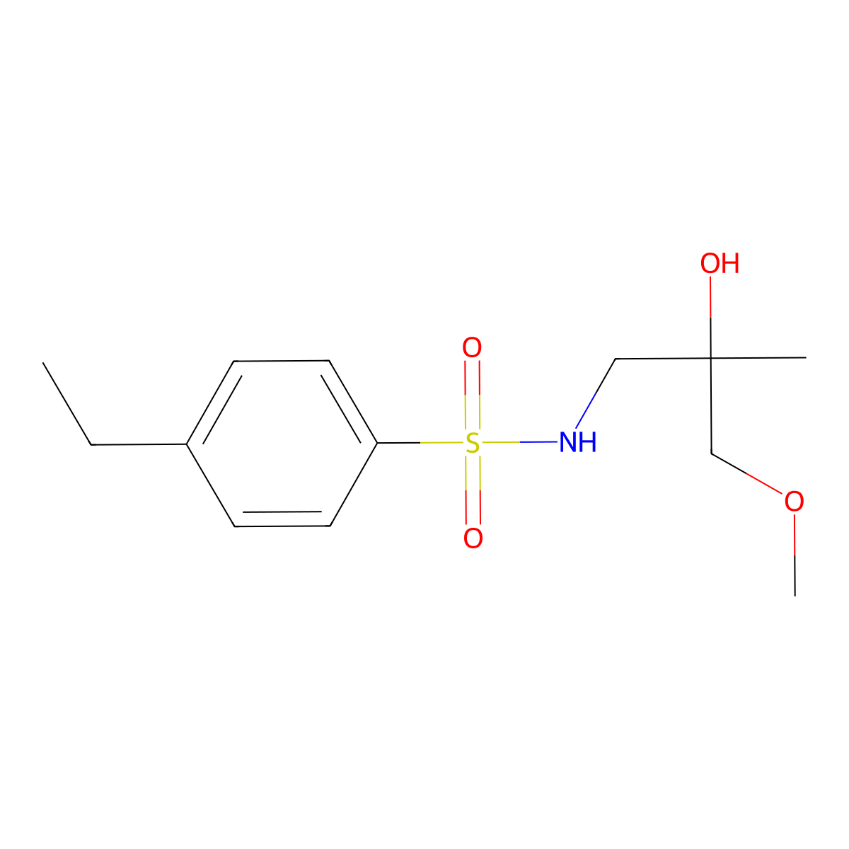 4-ethyl-N-(2-hydroxy-3-methoxy-2-methylpropyl)benzenesulfonamide molecular structure, CAS 1334373-69-1