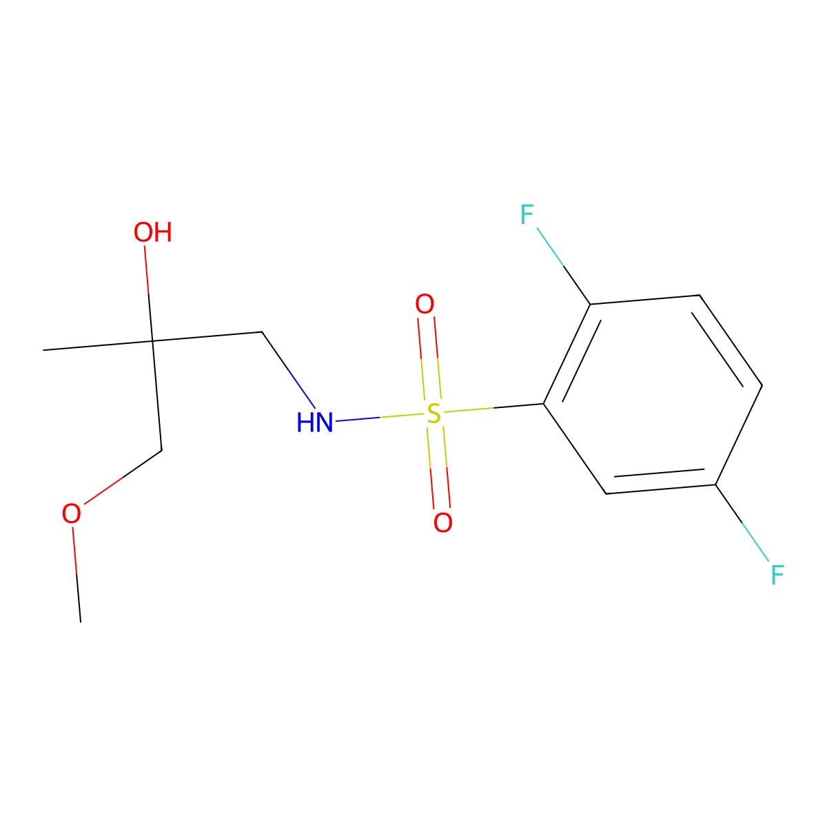 2,5-difluoro-N-(2-hydroxy-3-methoxy-2-methylpropyl)benzenesulfonamide molecular structure, CAS 1334373-78-2