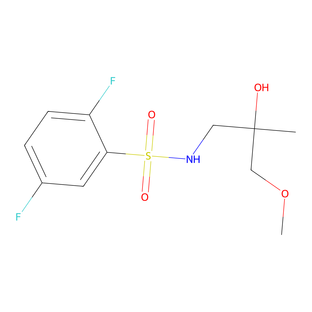 2,5-difluoro-N-(2-hydroxy-3-methoxy-2-methylpropyl)benzenesulfonamide molecular structure, CAS 1334373-78-2