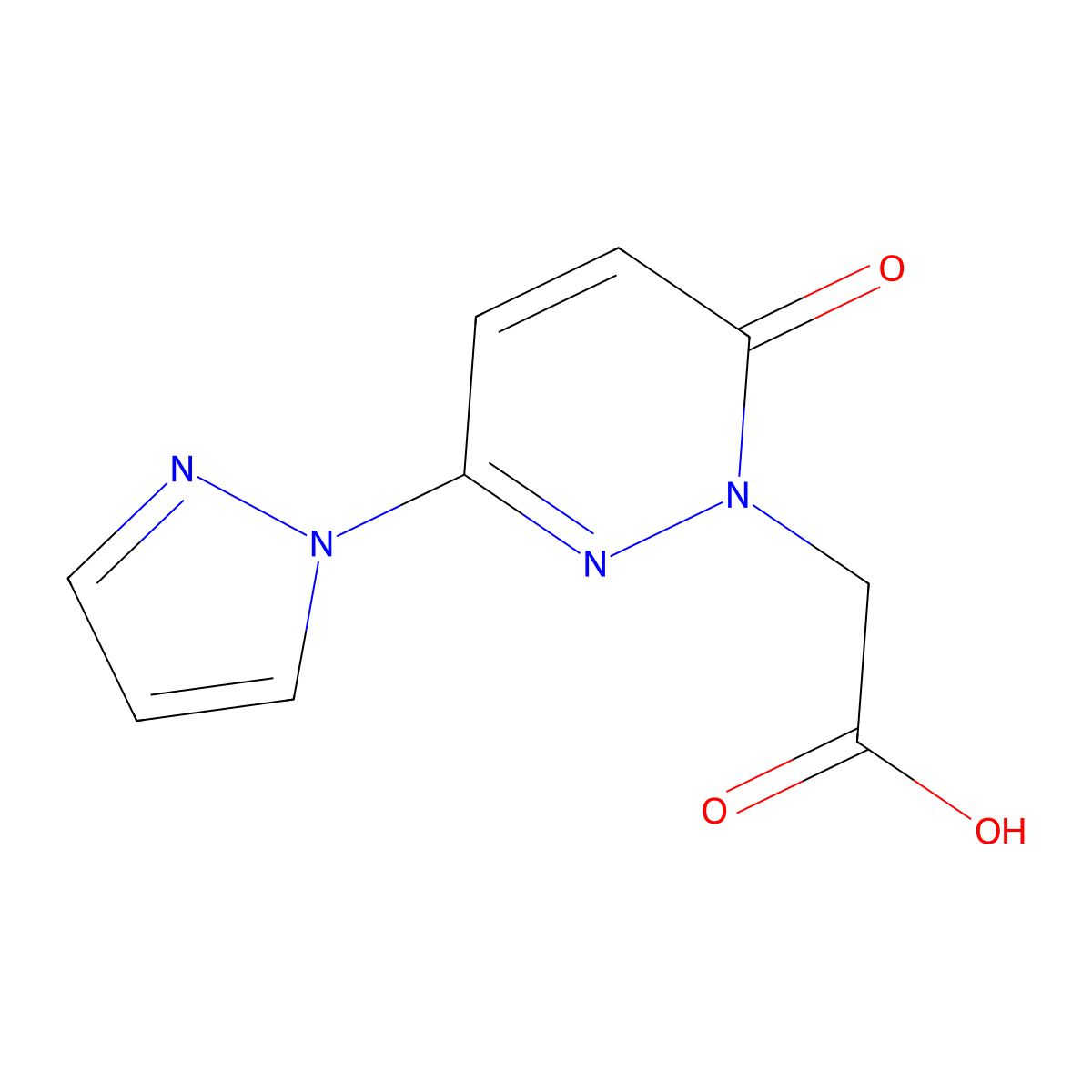 2-(6-oxo-3-(1H-pyrazol-1-yl)pyridazin-1(6H)-yl)acetic acid molecular structure, CAS 1334373-79-3